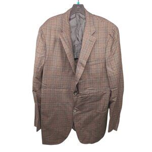 Isaia Napoli Mens Plaid Wool Blazer Size 50R Brown & Gray  Jacket NEW WITH TAGS!